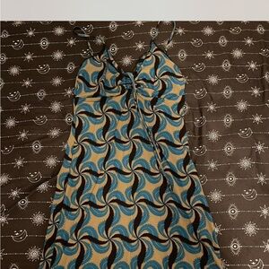 Forever 21 Swirl Print Midi Dress in Blue and Black